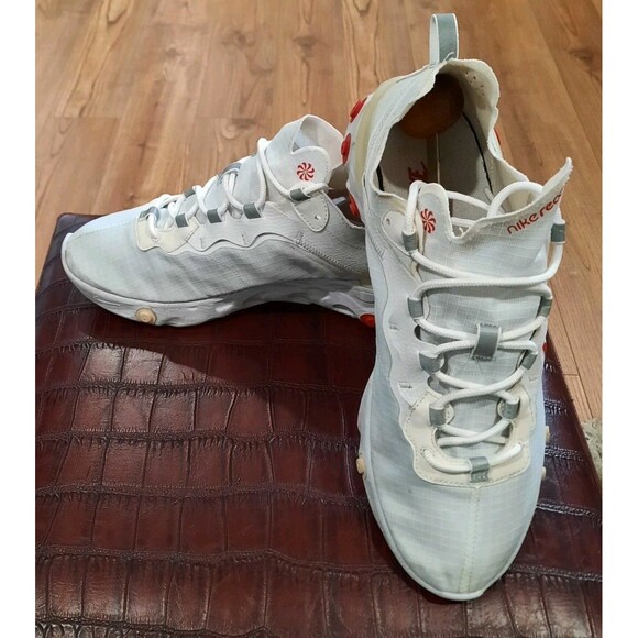 SIZE 10.5  Nike React Element 55 White University Red BQ6167-102 - Picture 5 of 10